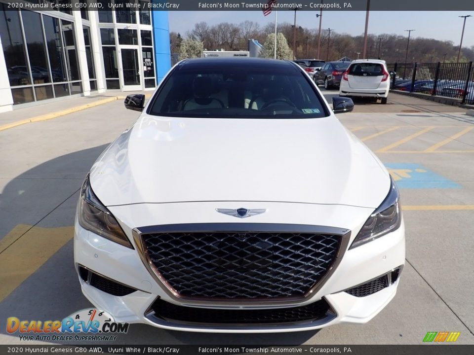 2020 Hyundai Genesis G80 AWD Uyuni White / Black/Gray Photo #8