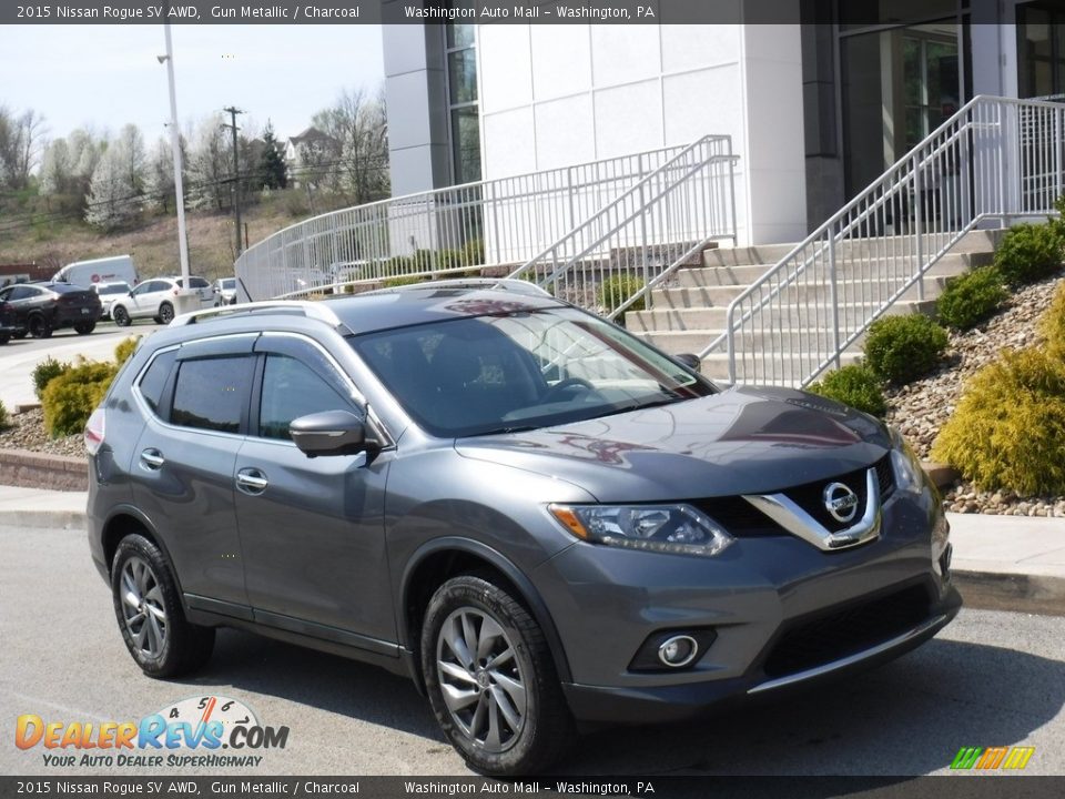 2015 Nissan Rogue SV AWD Gun Metallic / Charcoal Photo #1