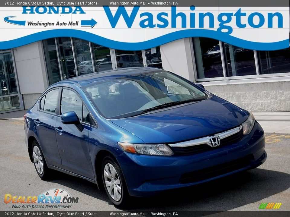 2012 Honda Civic LX Sedan Dyno Blue Pearl / Stone Photo #1