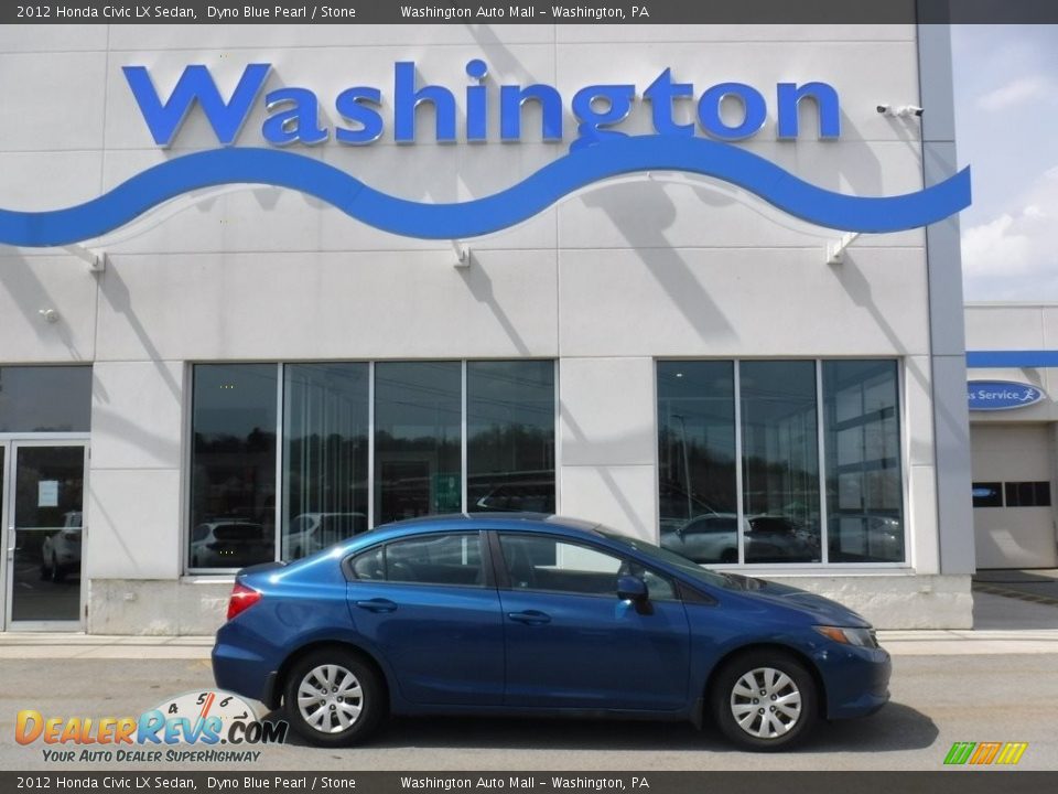 2012 Honda Civic LX Sedan Dyno Blue Pearl / Stone Photo #2
