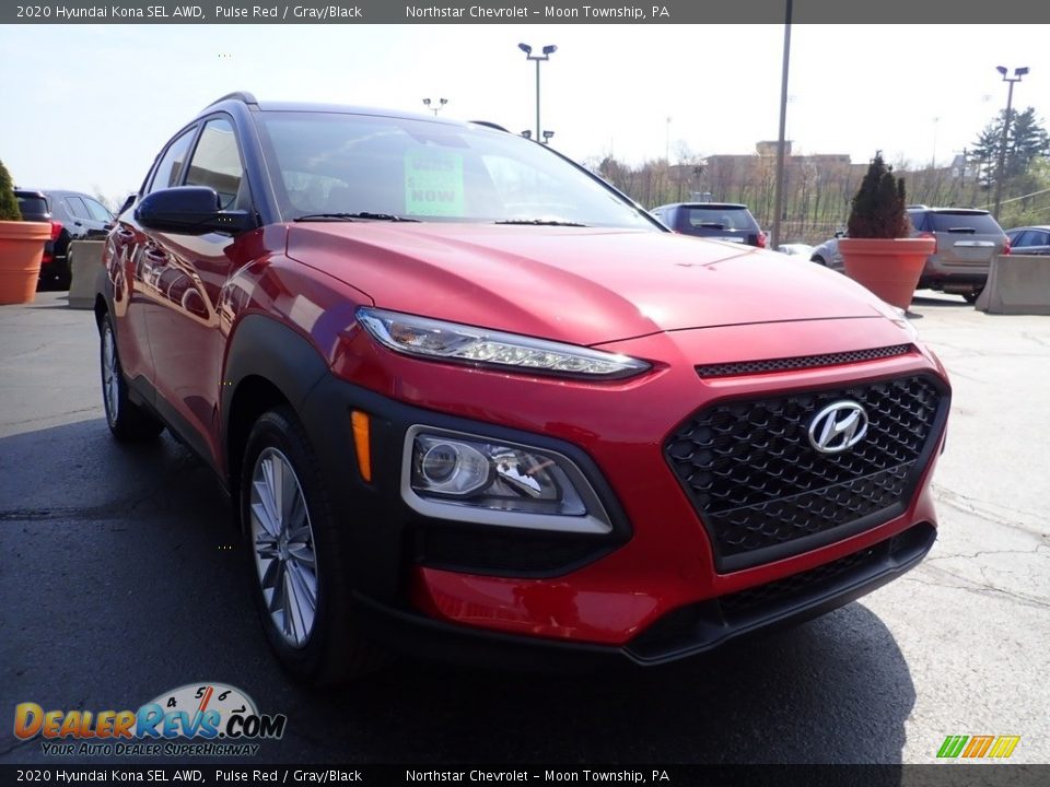 2020 Hyundai Kona SEL AWD Pulse Red / Gray/Black Photo #12