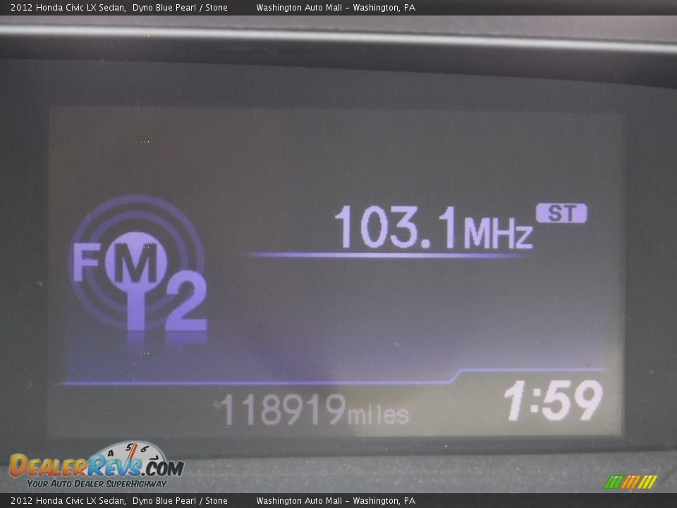 2012 Honda Civic LX Sedan Dyno Blue Pearl / Stone Photo #27