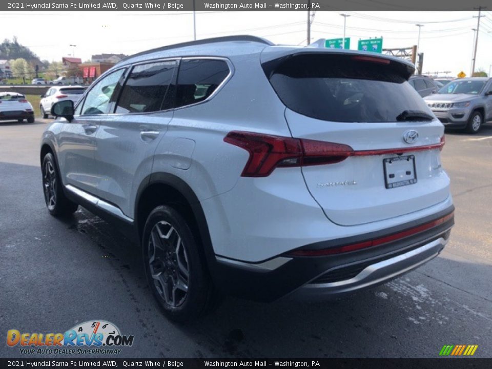 2021 Hyundai Santa Fe Limited AWD Quartz White / Beige Photo #3