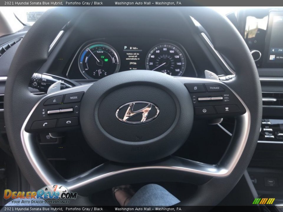 2021 Hyundai Sonata Blue Hybrid Portofino Gray / Black Photo #10