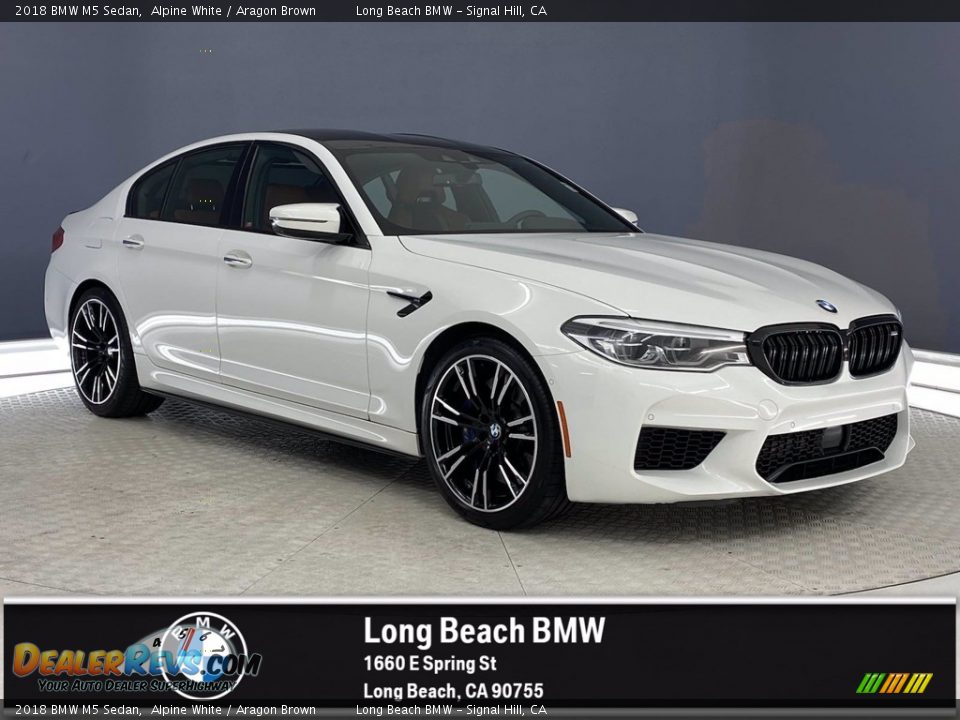 2018 BMW M5 Sedan Alpine White / Aragon Brown Photo #1