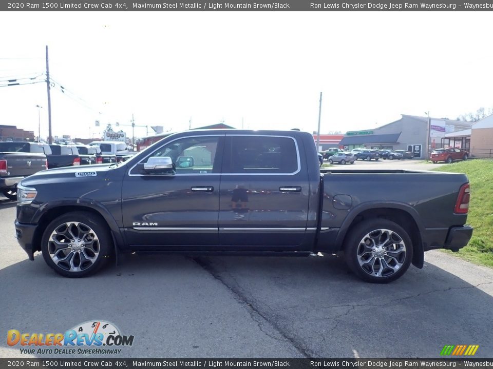 2020 Ram 1500 Limited Crew Cab 4x4 Maximum Steel Metallic / Light Mountain Brown/Black Photo #3