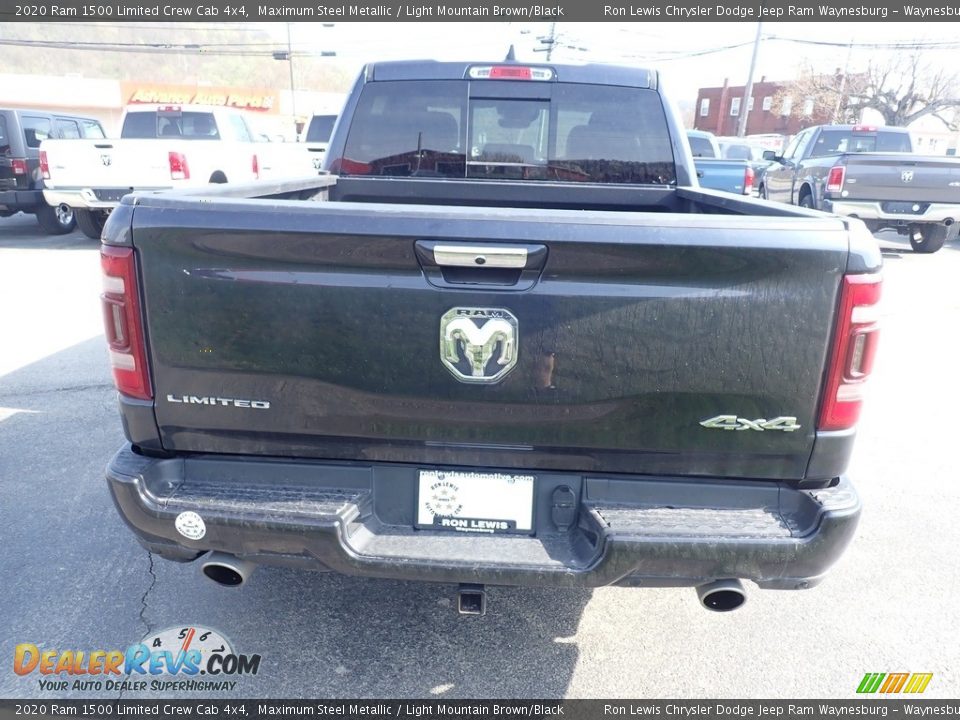 2020 Ram 1500 Limited Crew Cab 4x4 Maximum Steel Metallic / Light Mountain Brown/Black Photo #5