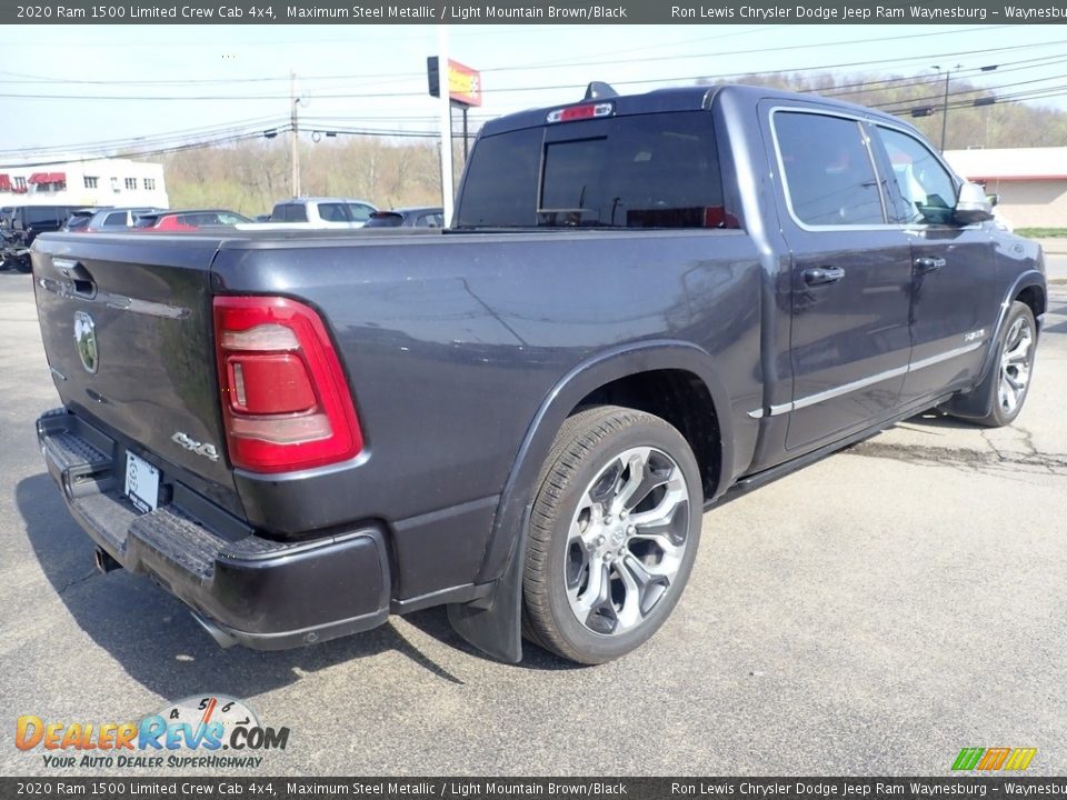 2020 Ram 1500 Limited Crew Cab 4x4 Maximum Steel Metallic / Light Mountain Brown/Black Photo #6