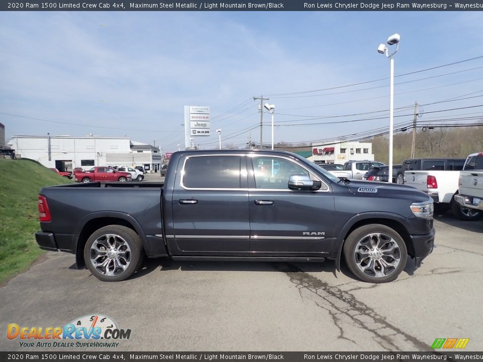 2020 Ram 1500 Limited Crew Cab 4x4 Maximum Steel Metallic / Light Mountain Brown/Black Photo #7