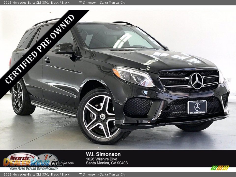 2018 Mercedes-Benz GLE 350 Black / Black Photo #1