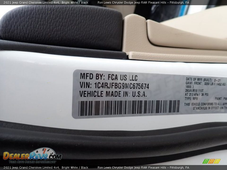 2021 Jeep Grand Cherokee Limited 4x4 Bright White / Black Photo #15