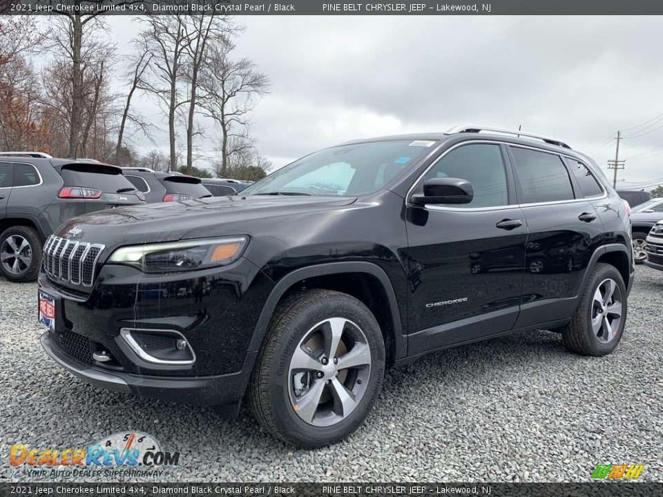 2021 Jeep Cherokee Limited 4x4 Diamond Black Crystal Pearl / Black Photo #1