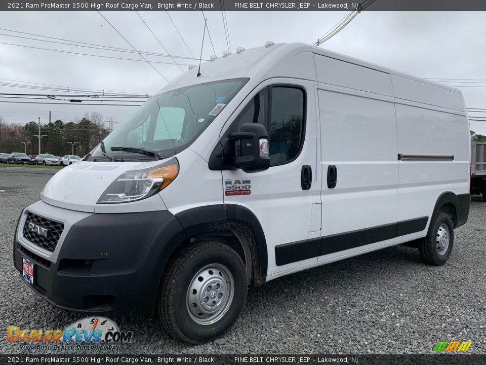 2021 Ram ProMaster 3500 High Roof Cargo Van Bright White / Black Photo #1