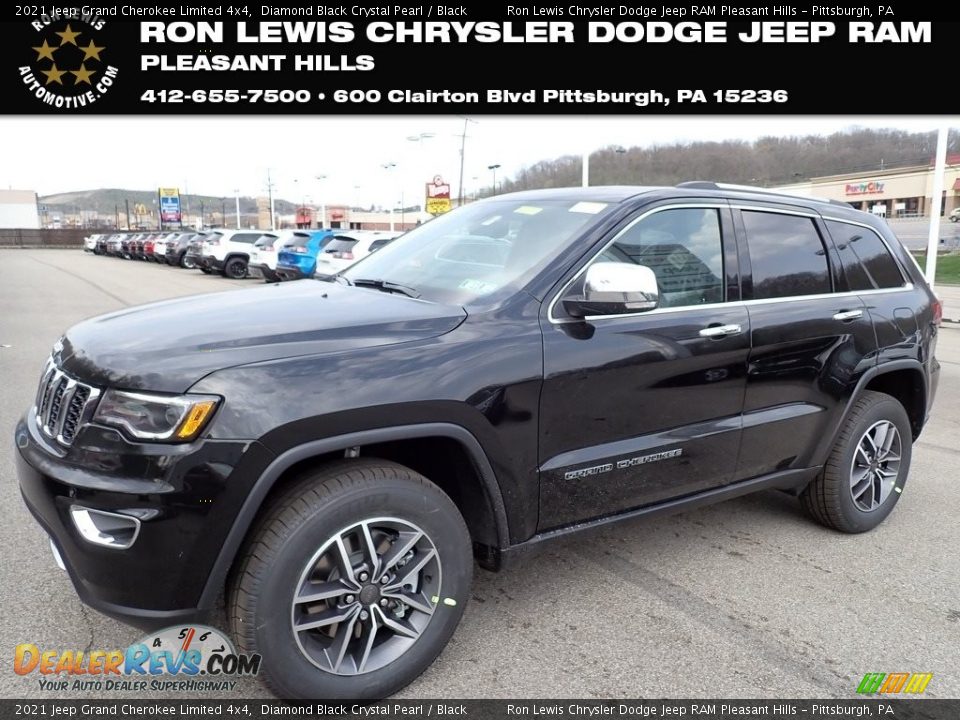 2021 Jeep Grand Cherokee Limited 4x4 Diamond Black Crystal Pearl / Black Photo #1