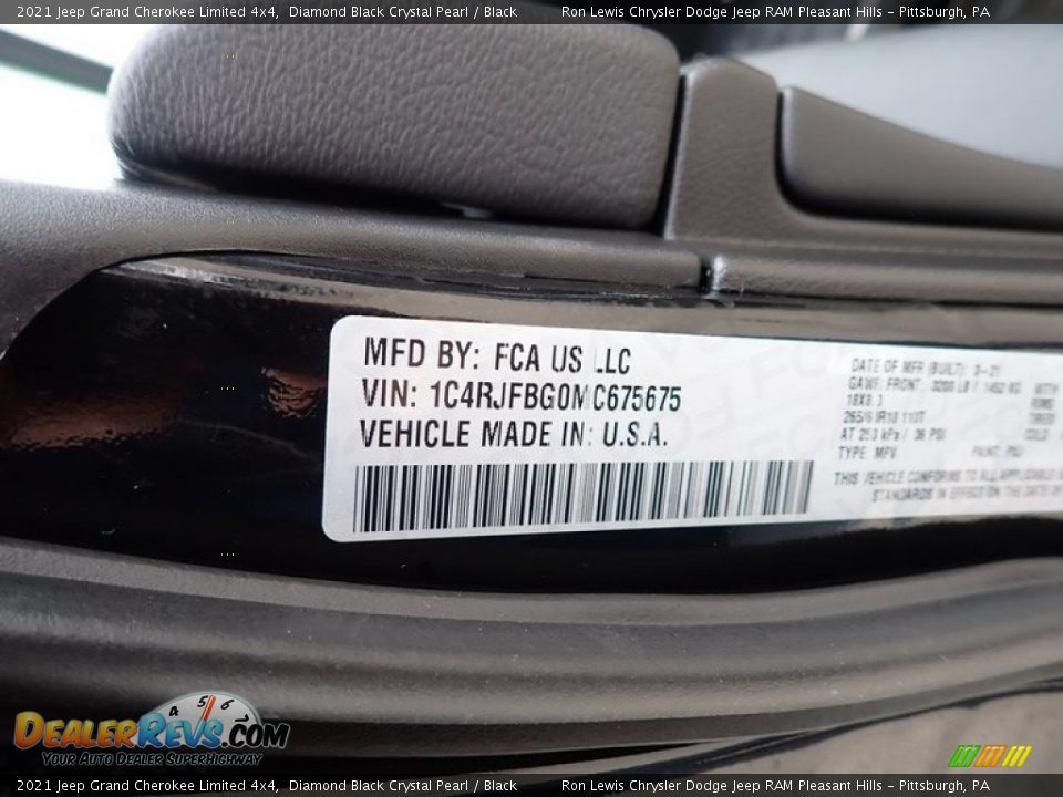 2021 Jeep Grand Cherokee Limited 4x4 Diamond Black Crystal Pearl / Black Photo #15