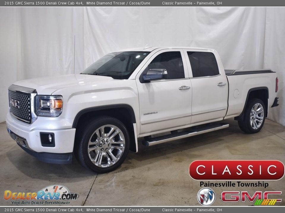 2015 GMC Sierra 1500 Denali Crew Cab 4x4 White Diamond Tricoat / Cocoa/Dune Photo #1