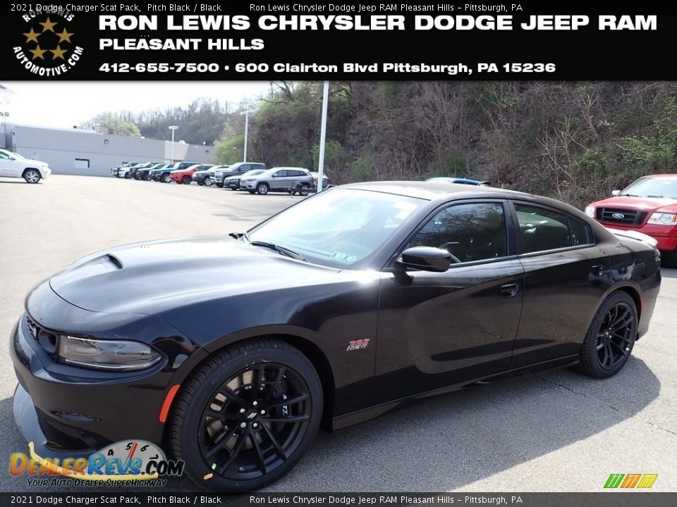 2021 Dodge Charger Scat Pack Pitch Black / Black Photo #1