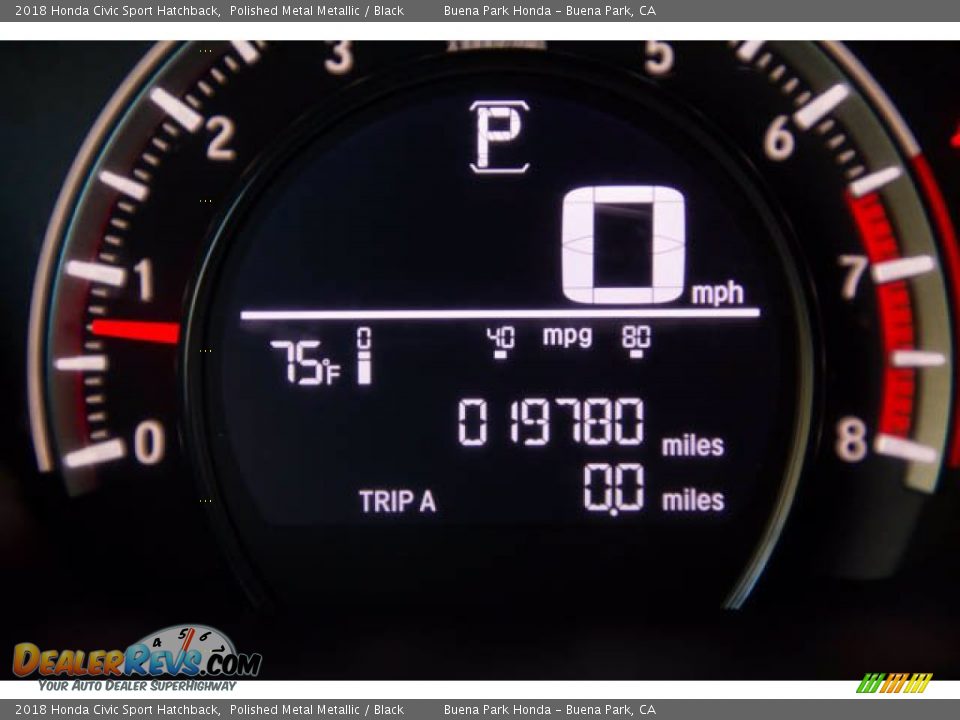 2018 Honda Civic Sport Hatchback Polished Metal Metallic / Black Photo #6