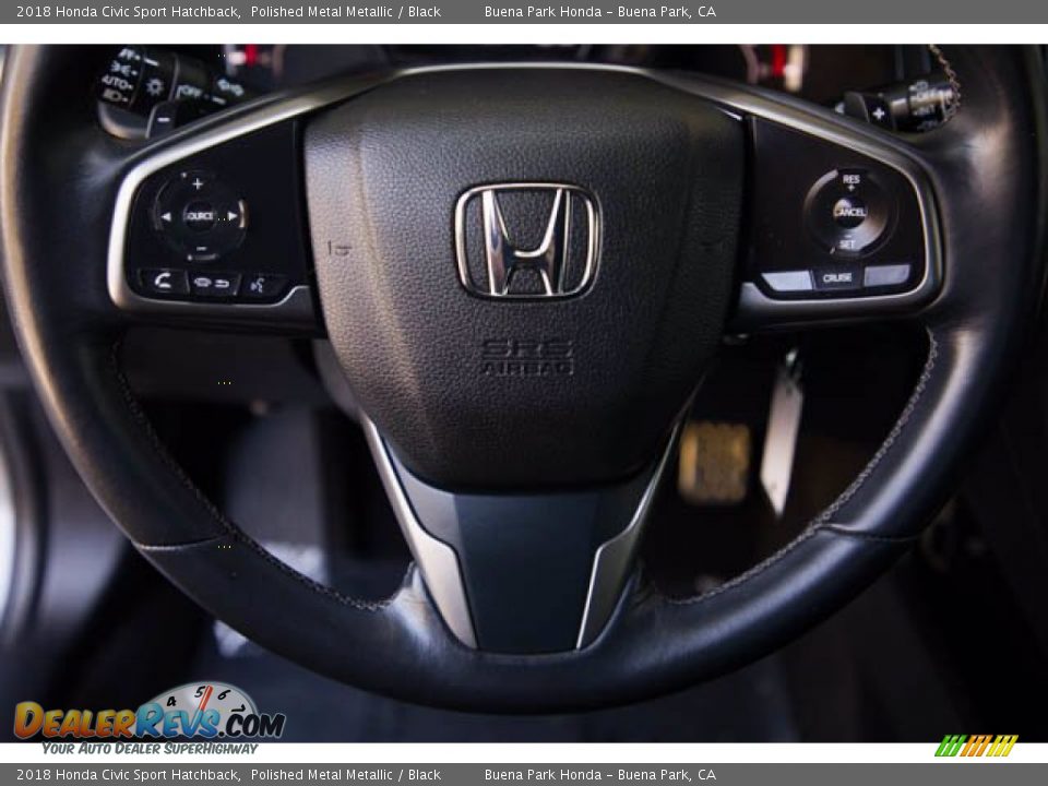 2018 Honda Civic Sport Hatchback Polished Metal Metallic / Black Photo #13