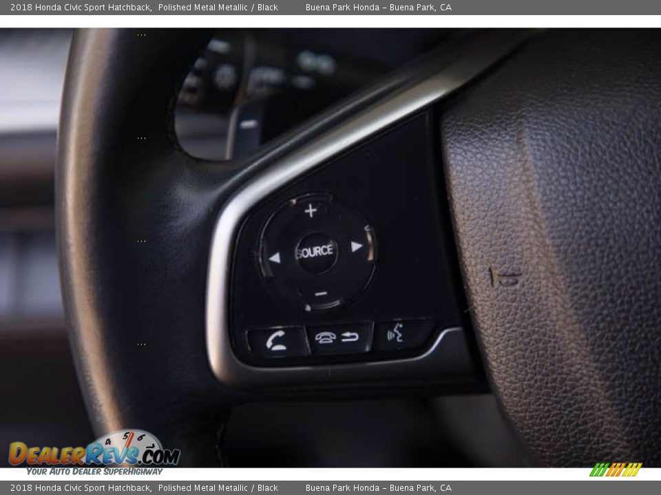 2018 Honda Civic Sport Hatchback Polished Metal Metallic / Black Photo #14