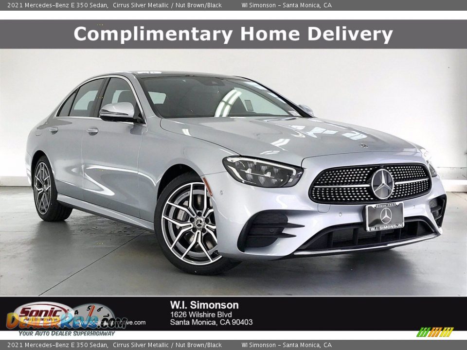 2021 Mercedes-Benz E 350 Sedan Cirrus Silver Metallic / Nut Brown/Black Photo #1