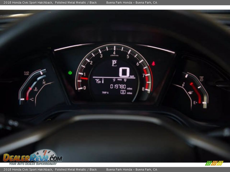 2018 Honda Civic Sport Hatchback Polished Metal Metallic / Black Photo #26