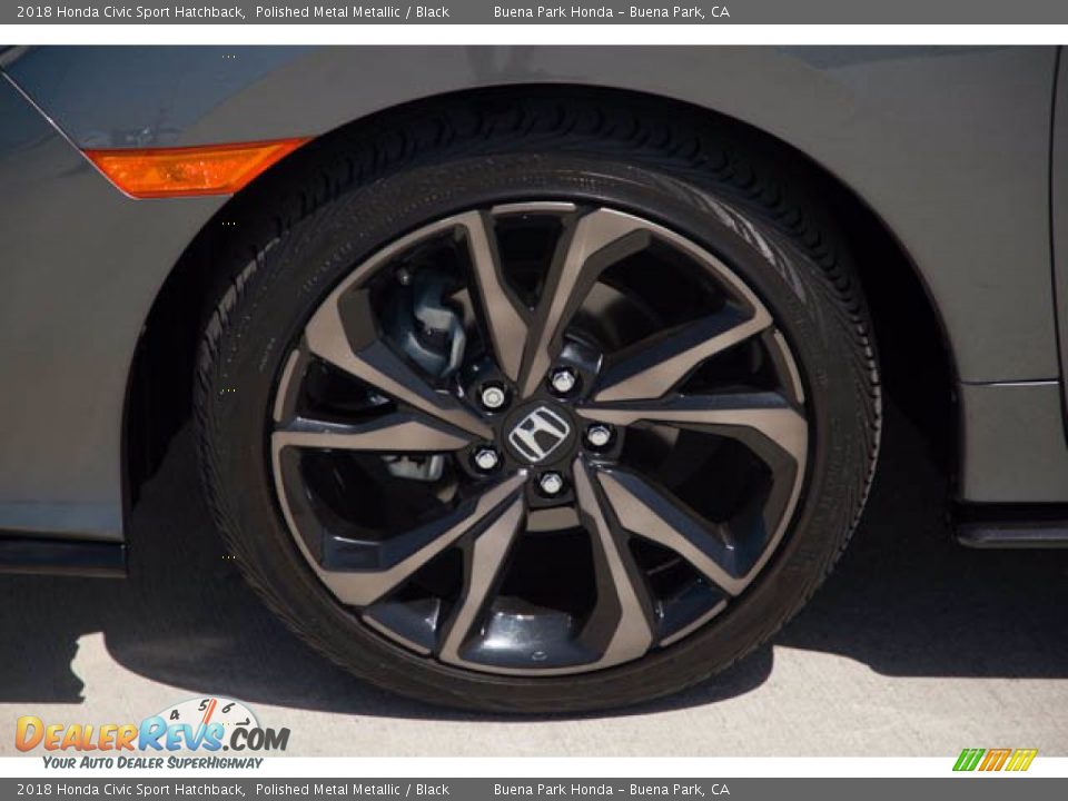 2018 Honda Civic Sport Hatchback Polished Metal Metallic / Black Photo #36