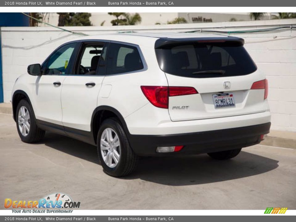 2018 Honda Pilot LX White Diamond Pearl / Black Photo #2