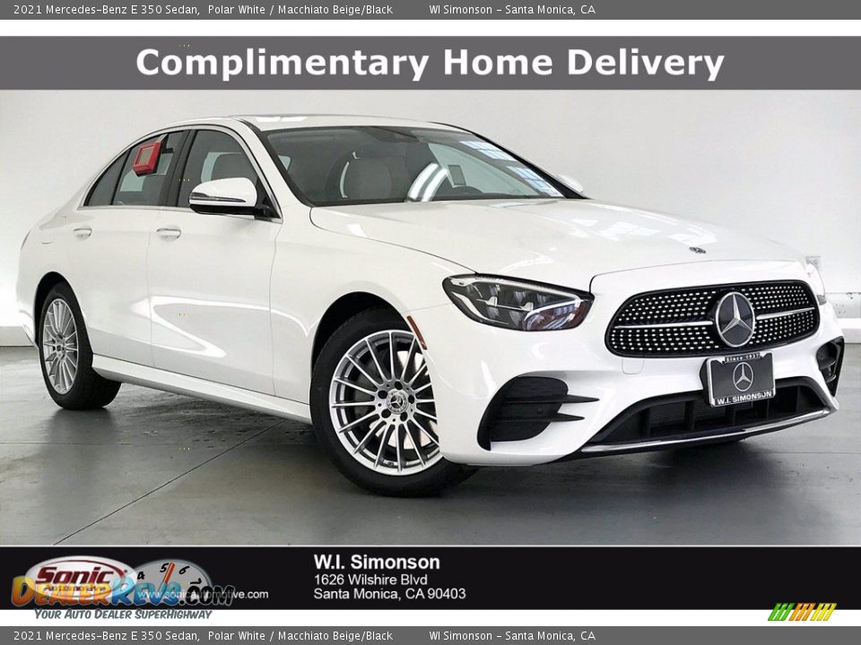 2021 Mercedes-Benz E 350 Sedan Polar White / Macchiato Beige/Black Photo #1