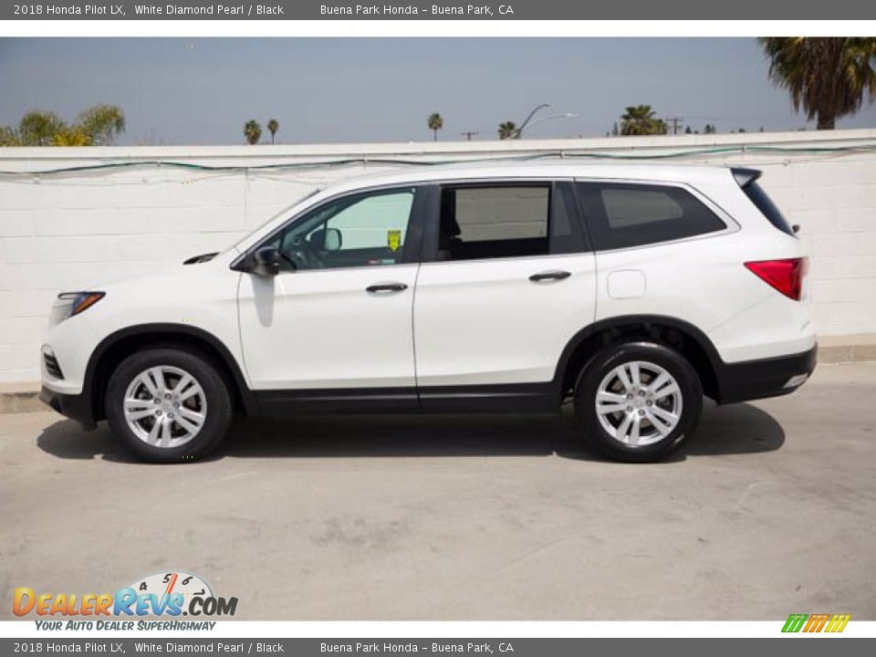 2018 Honda Pilot LX White Diamond Pearl / Black Photo #8