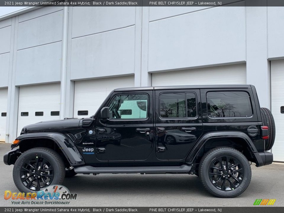 Black 2021 Jeep Wrangler Unlimited Sahara 4xe Hybrid Photo #4