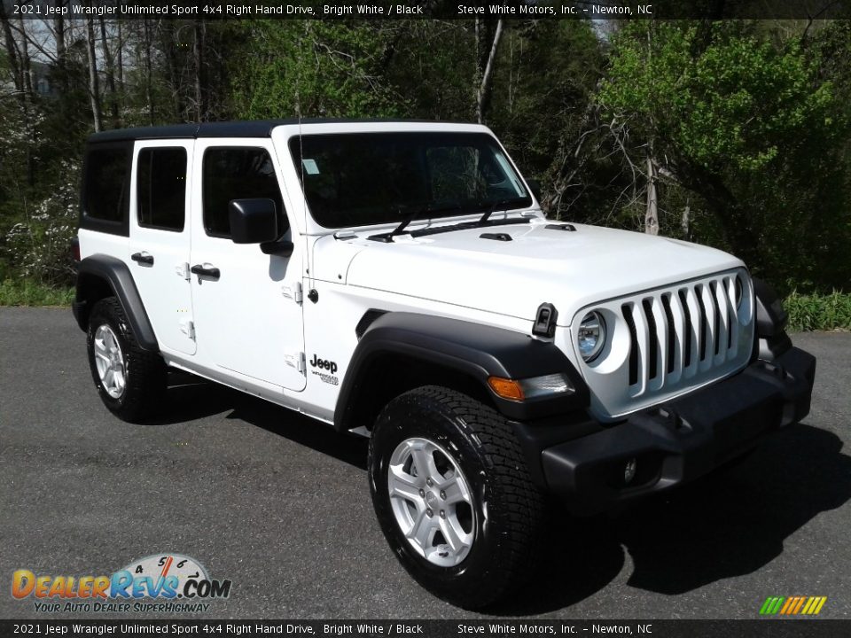 Front 3/4 View of 2021 Jeep Wrangler Unlimited Sport 4x4 Right Hand Drive Photo #4