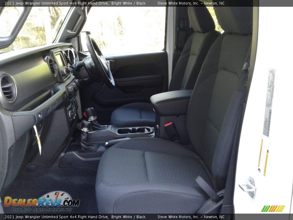 Black Interior - 2021 Jeep Wrangler Unlimited Sport 4x4 Right Hand Drive Photo #10
