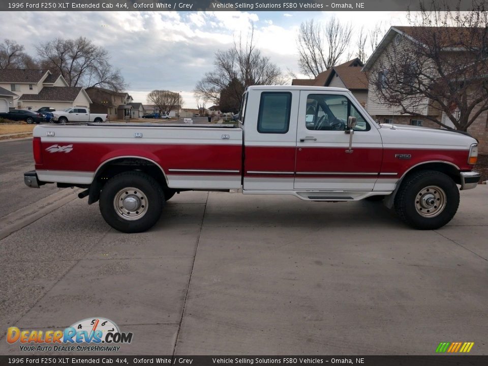 1996 Ford F250 XLT Extended Cab 4x4 Oxford White / Grey Photo #6