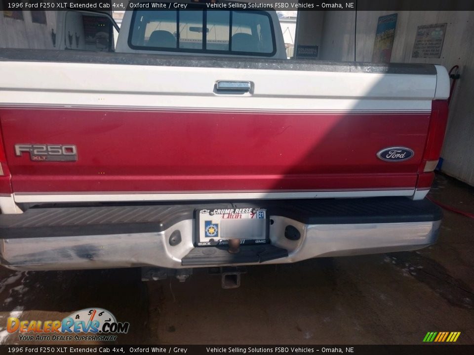 1996 Ford F250 XLT Extended Cab 4x4 Oxford White / Grey Photo #7