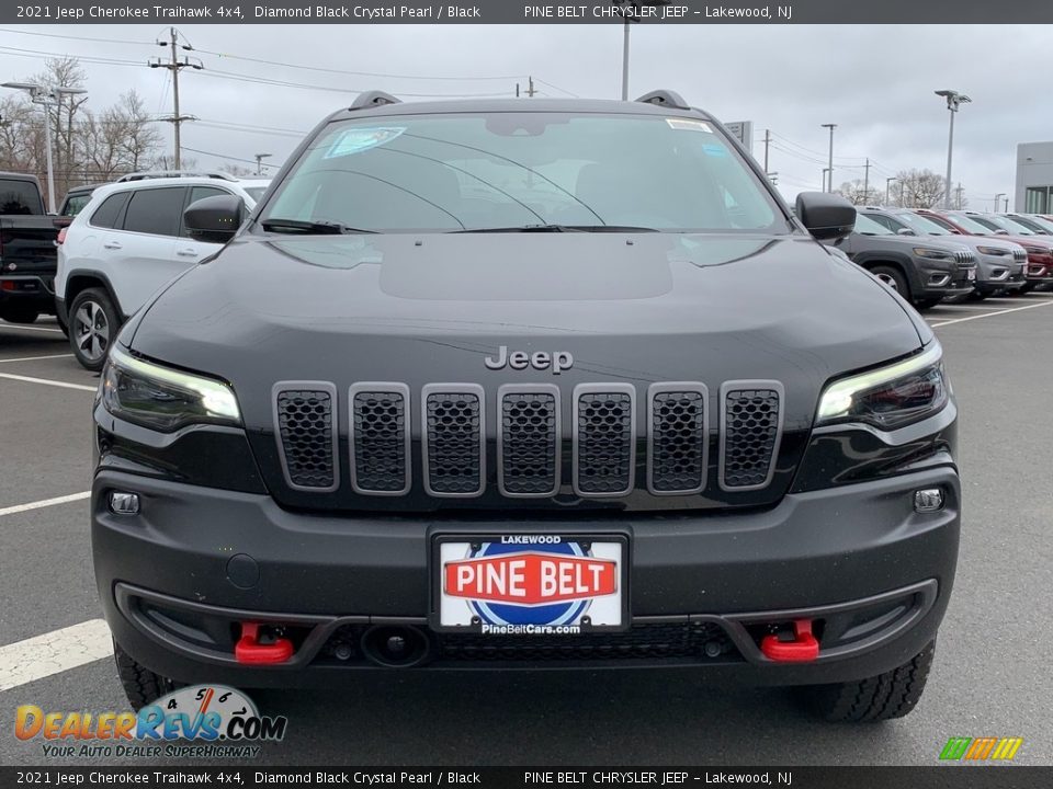 2021 Jeep Cherokee Traihawk 4x4 Diamond Black Crystal Pearl / Black Photo #3