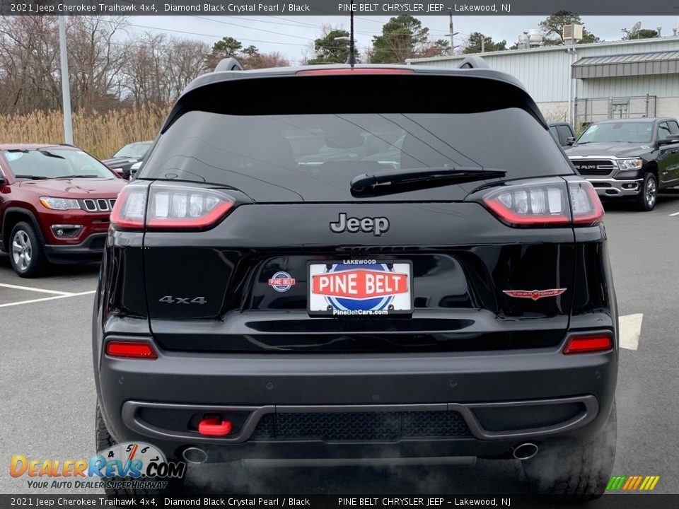 2021 Jeep Cherokee Traihawk 4x4 Diamond Black Crystal Pearl / Black Photo #7