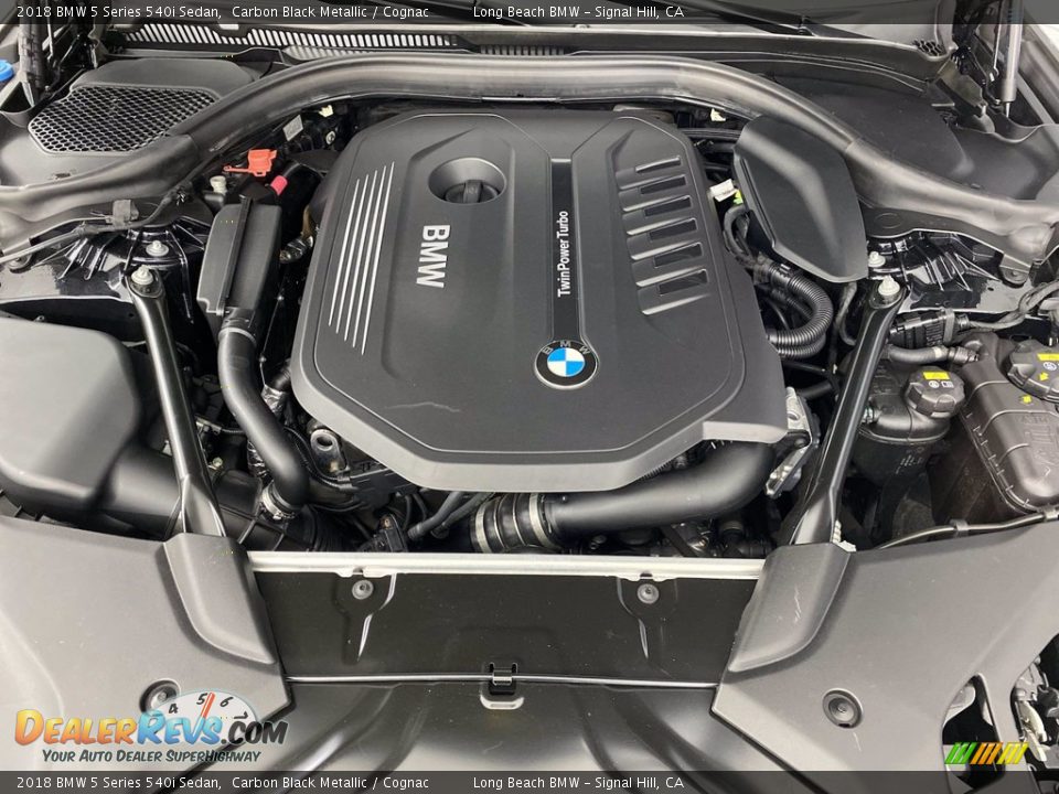 2018 BMW 5 Series 540i Sedan Carbon Black Metallic / Cognac Photo #12