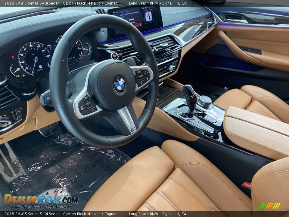 2018 BMW 5 Series 540i Sedan Carbon Black Metallic / Cognac Photo #16