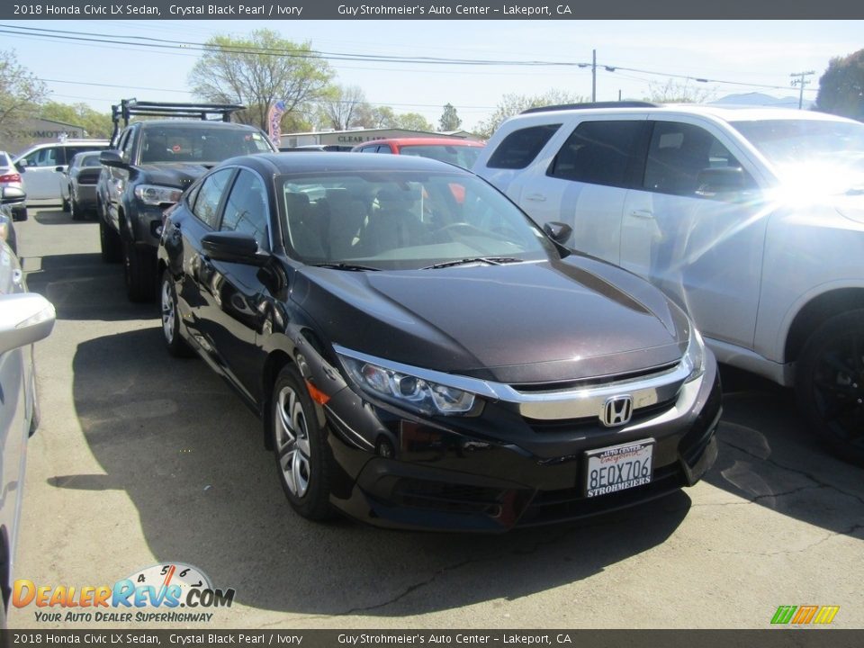2018 Honda Civic LX Sedan Crystal Black Pearl / Ivory Photo #1