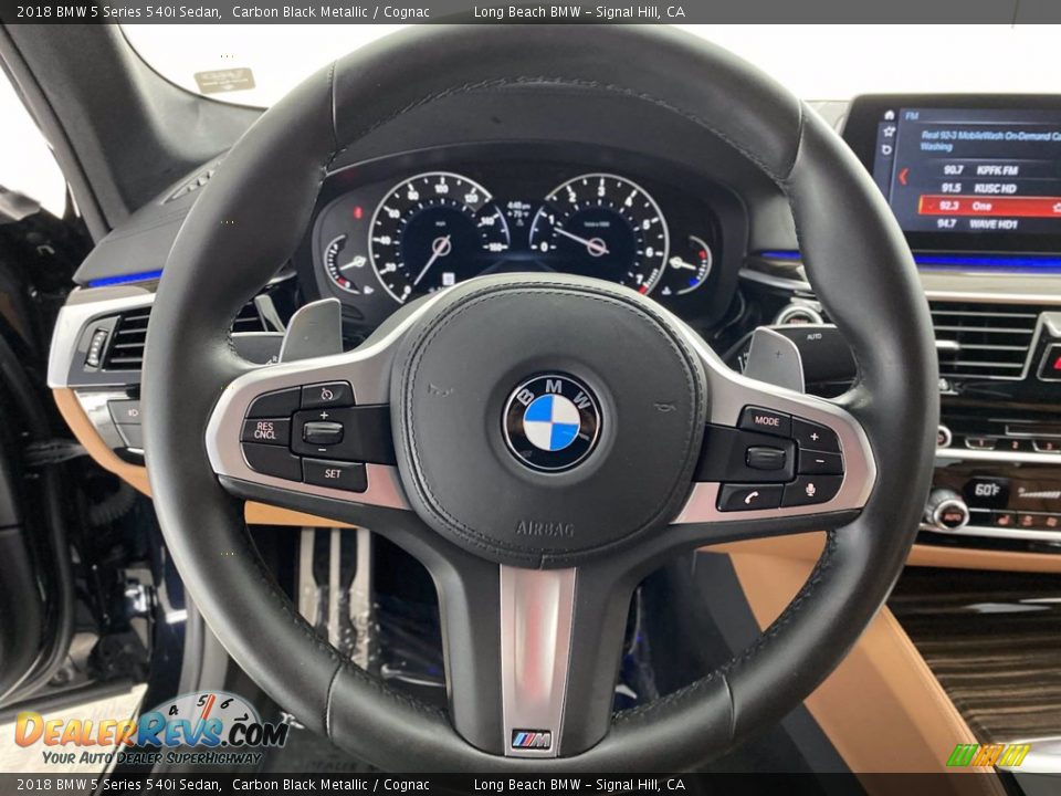 2018 BMW 5 Series 540i Sedan Carbon Black Metallic / Cognac Photo #18