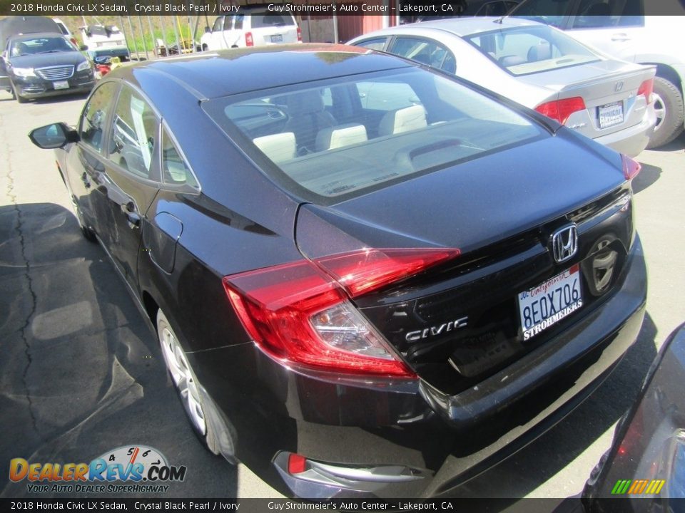 2018 Honda Civic LX Sedan Crystal Black Pearl / Ivory Photo #3