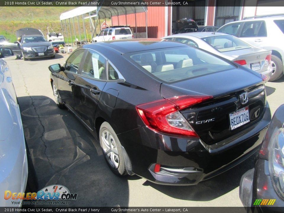 2018 Honda Civic LX Sedan Crystal Black Pearl / Ivory Photo #4