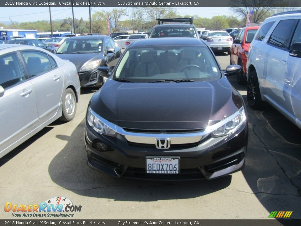 2018 Honda Civic LX Sedan Crystal Black Pearl / Ivory Photo #5