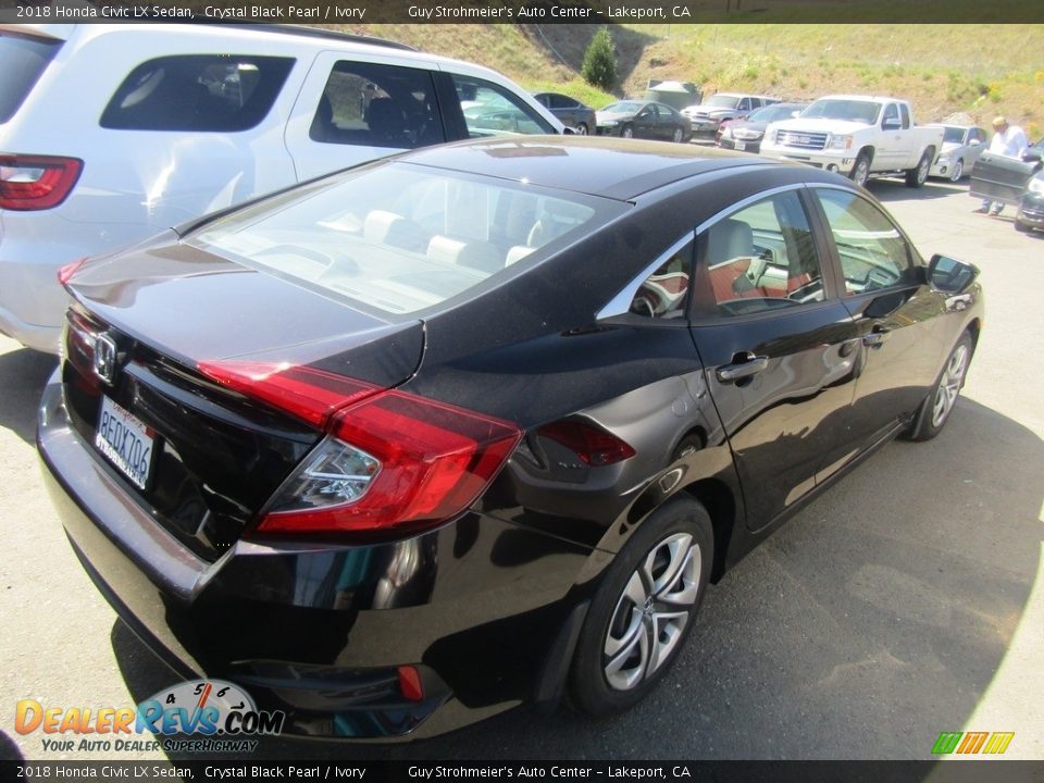 2018 Honda Civic LX Sedan Crystal Black Pearl / Ivory Photo #6