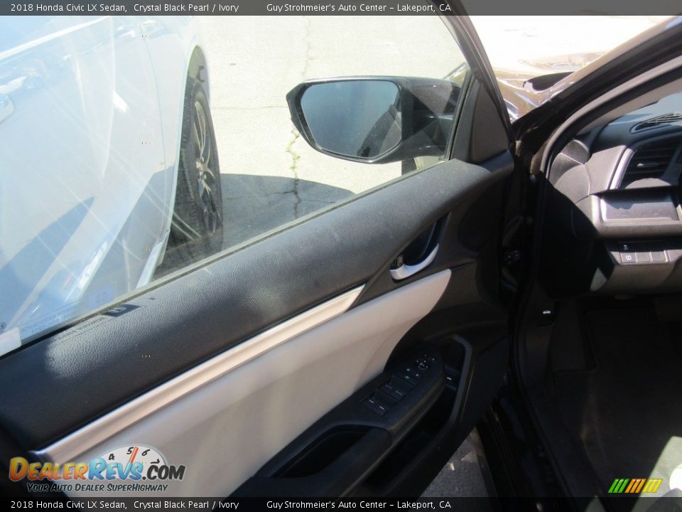 2018 Honda Civic LX Sedan Crystal Black Pearl / Ivory Photo #8