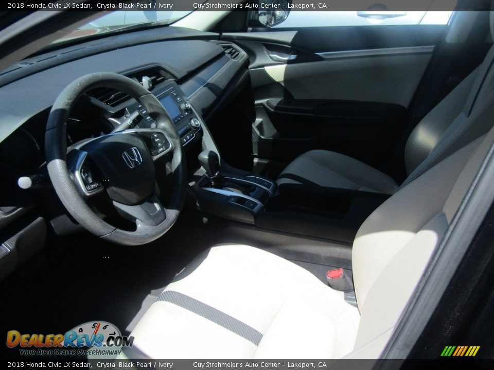 2018 Honda Civic LX Sedan Crystal Black Pearl / Ivory Photo #9