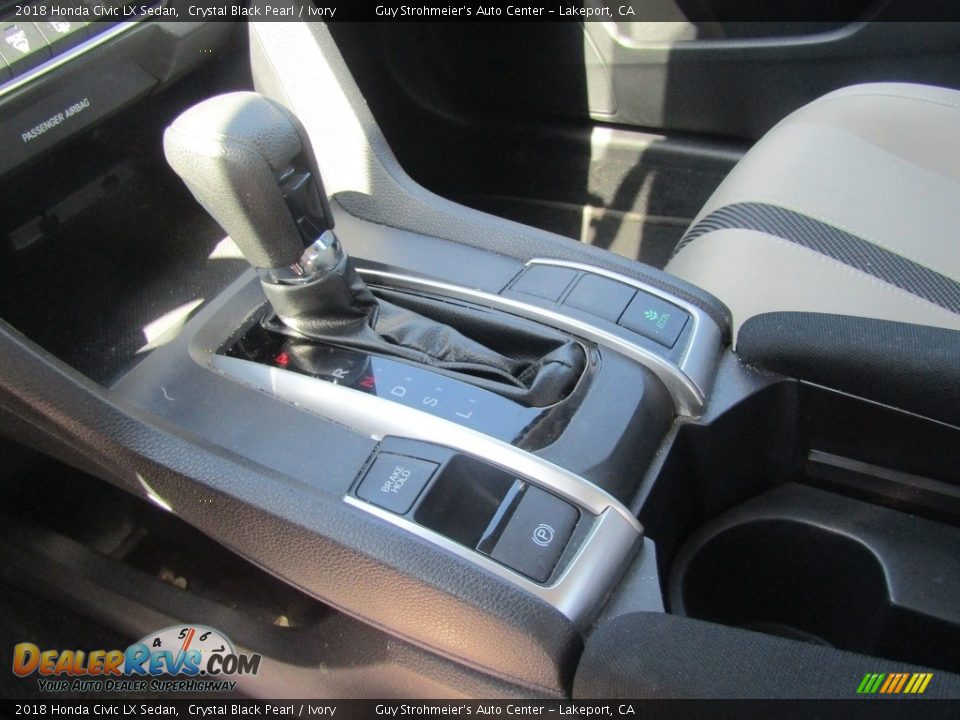 2018 Honda Civic LX Sedan Crystal Black Pearl / Ivory Photo #12
