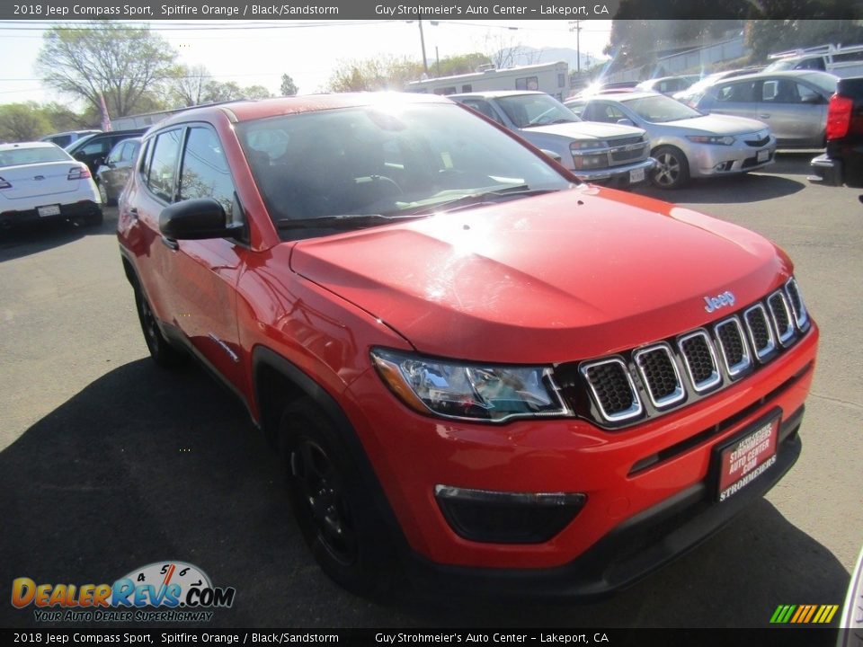 2018 Jeep Compass Sport Spitfire Orange / Black/Sandstorm Photo #1