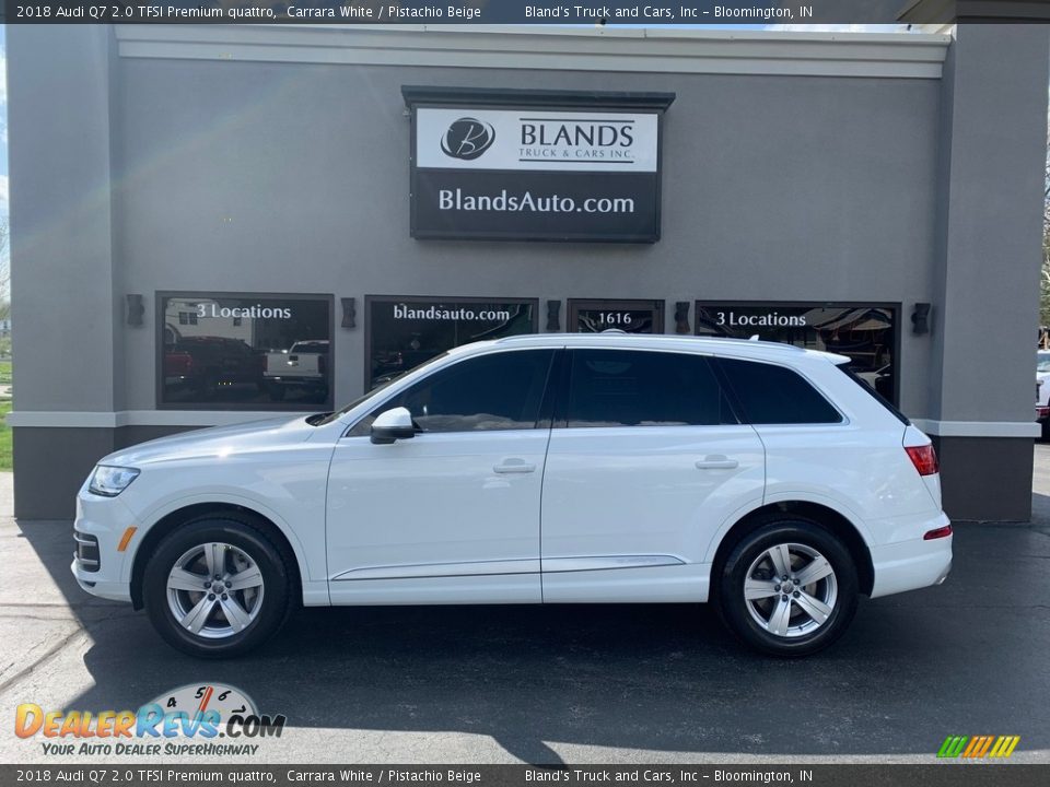 2018 Audi Q7 2.0 TFSI Premium quattro Carrara White / Pistachio Beige Photo #1